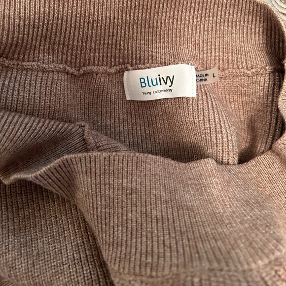 Blu Ivy Tan Body Con Sweater Dress - Picture 6 of 7